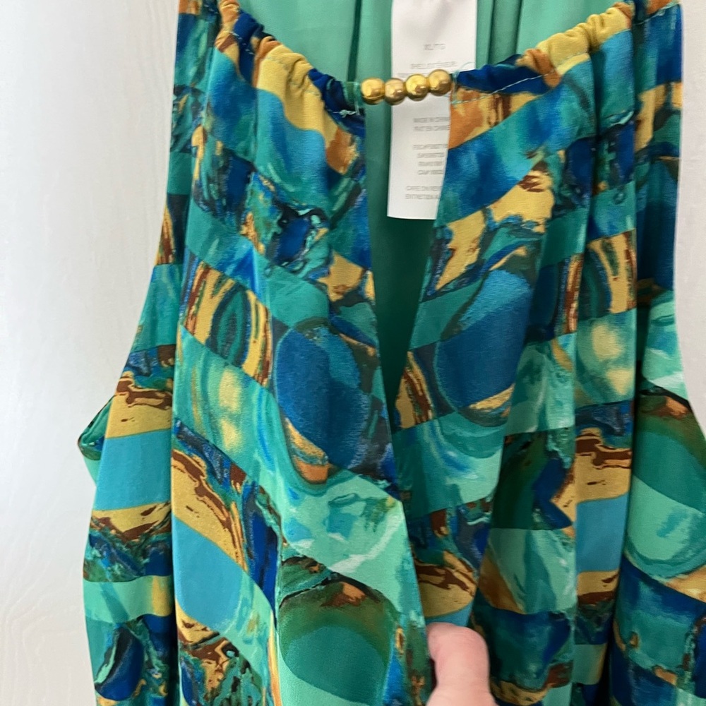 mark. Green and Blue High Low Halter Dress - Picture 7 of 7